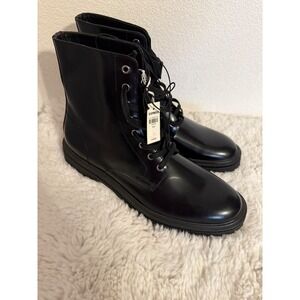 EXPRESS Women's Black Lace Up Combat Boots Lug‎ Sole Military Style Size 10 New